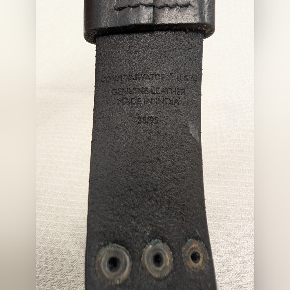 John Varvartos Star USA Studded Leather Belt 38/95 - Picture 5 of 5